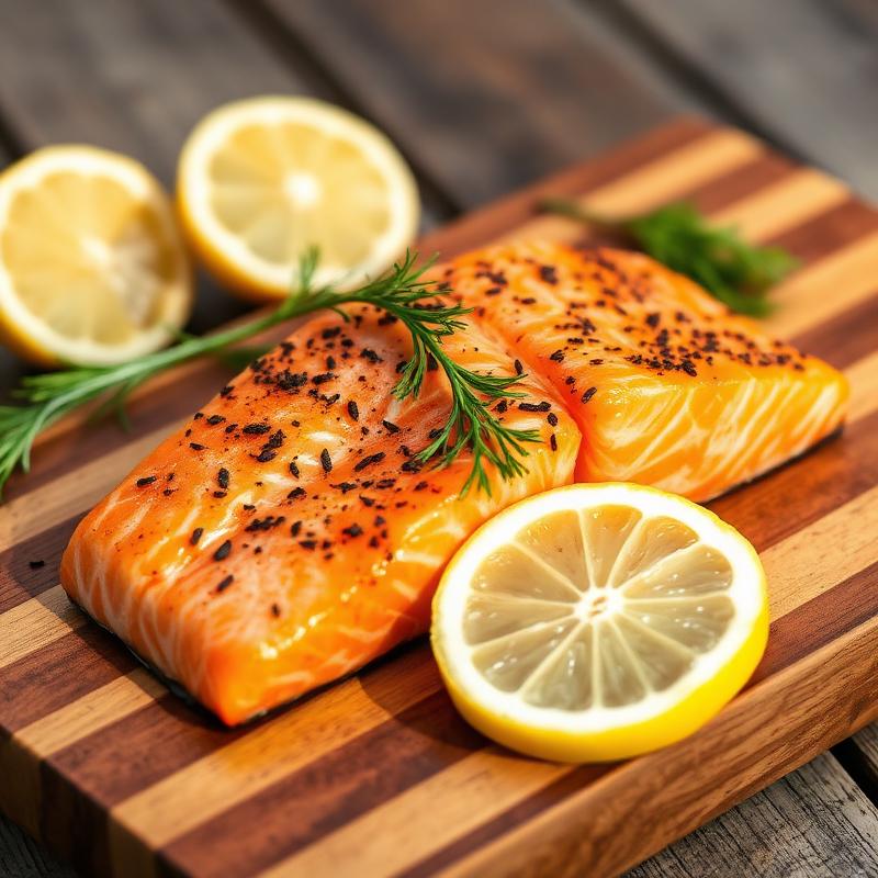 Geräucherter Lachs auf Zedernholz